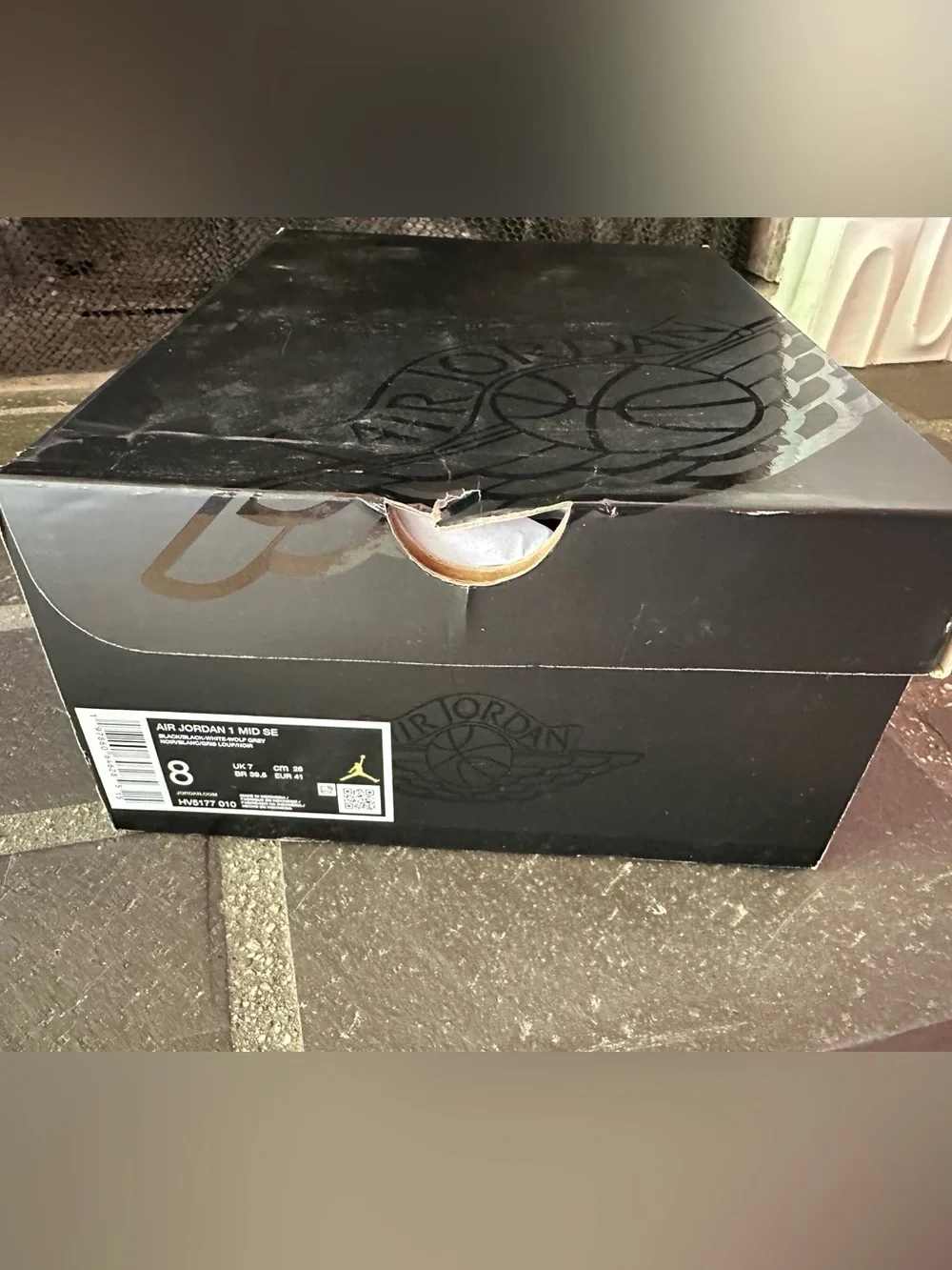 Nike Air Jordan 1 Mid SE Black White Wolf Grey size 8